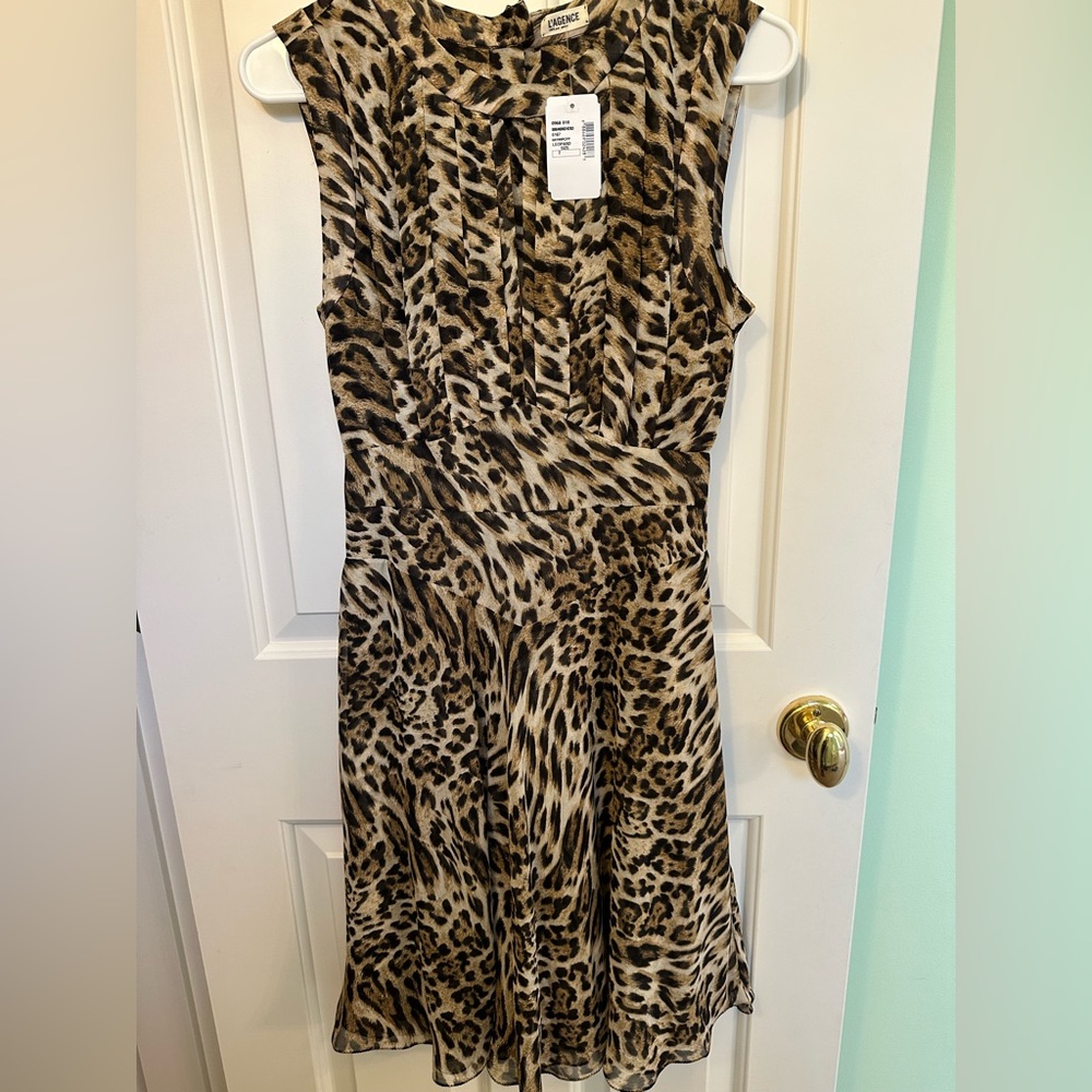 NWT L’Agence leopard dress size 2